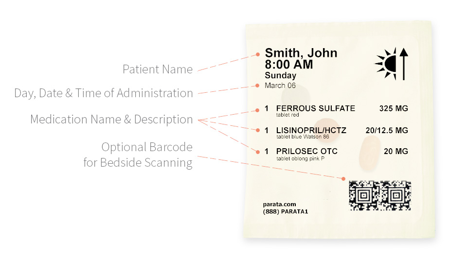 Labeled Parata PASS pack