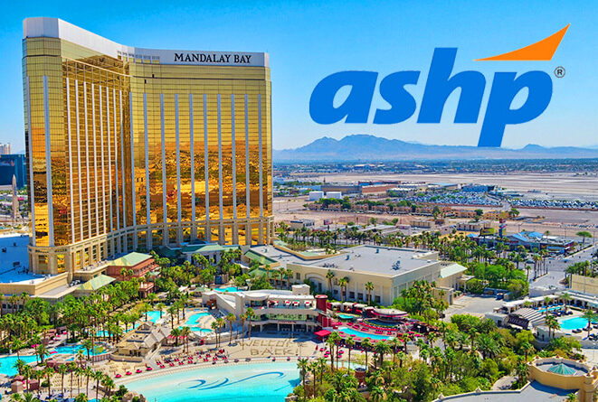 ASHP25-792x445 Exterior of Mandalay Bay in Vegas with ASHP overlaid in the upper right corner
