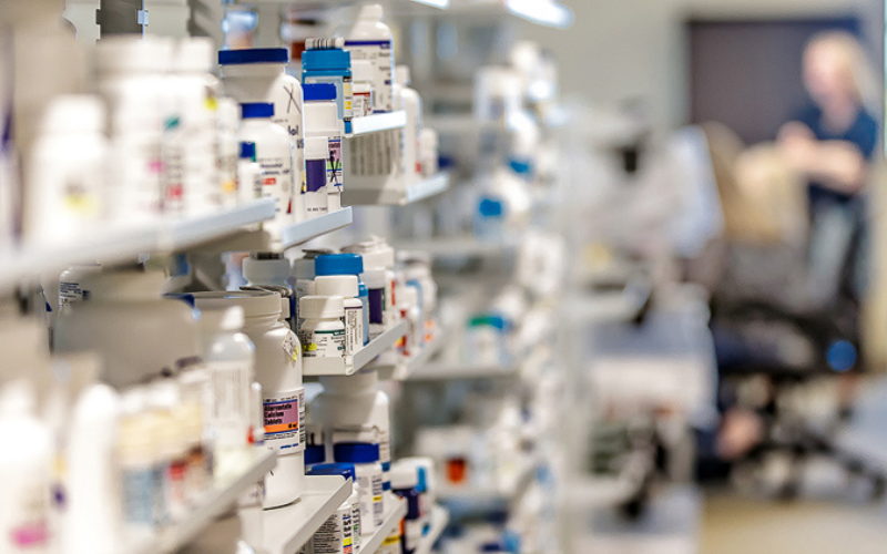 pharmacy inventory shelves