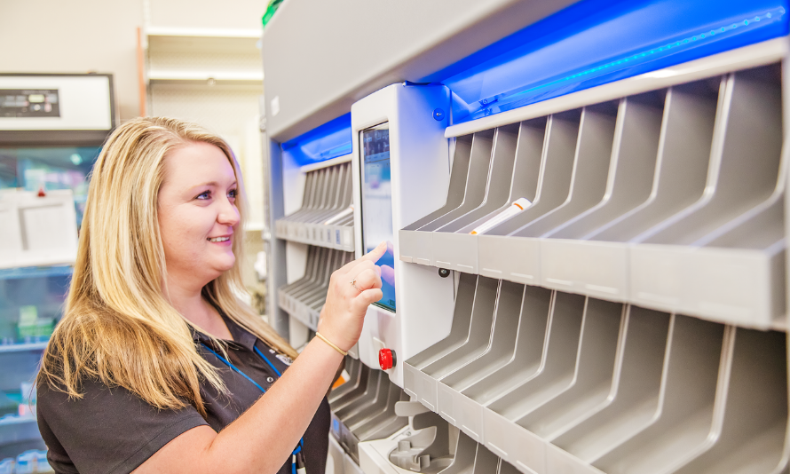 The Parata Max 2 operated by a technician at Eden Drug