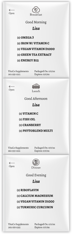 nutraceutical_pouch_trip vitamins and supplements strip of pouch packs